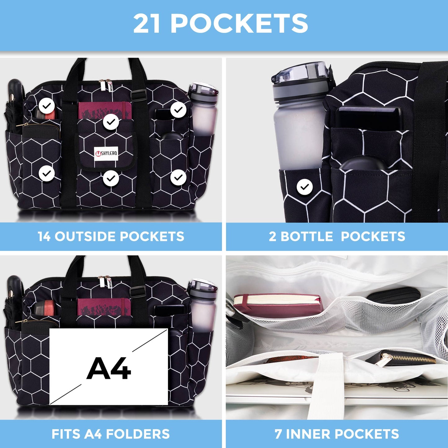 Nurse Bag and Utility Tote|Waterproof | Black Bee Hive
