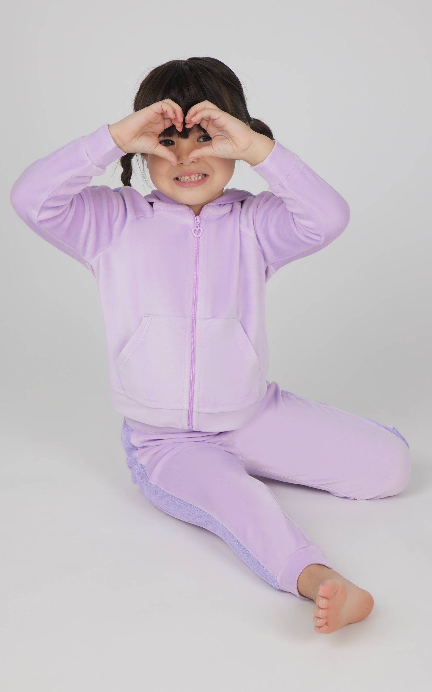 Toddler Girls Velour Sequin Detailed Hoodie and Jogger Set