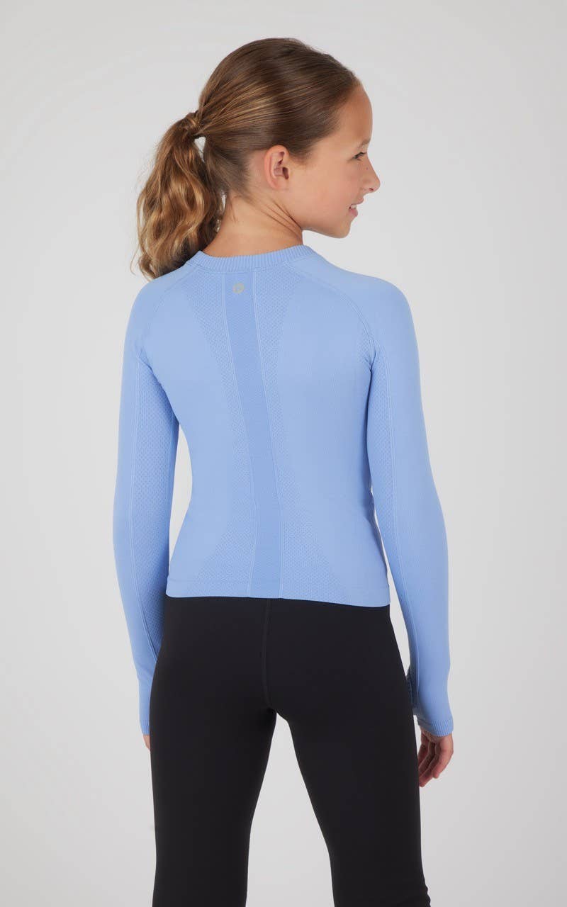 Girls Seamless Long Sleeve Top with Thumbholes