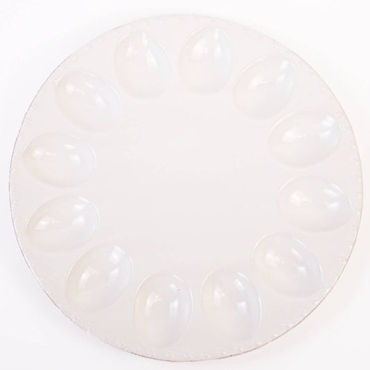 Deviled Egg Platter   Antique White   10.5"