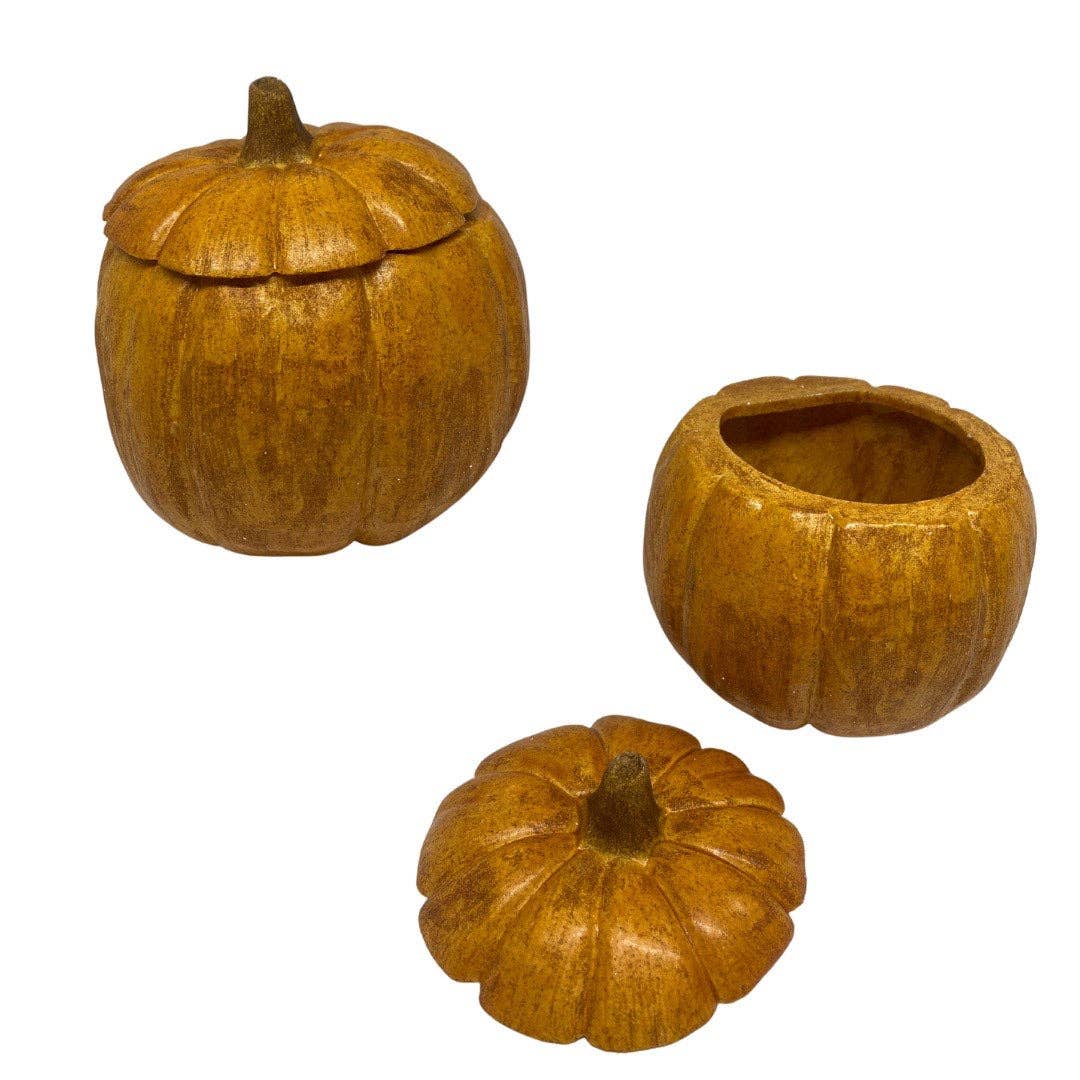 Small Pumpkin Pottery Candle