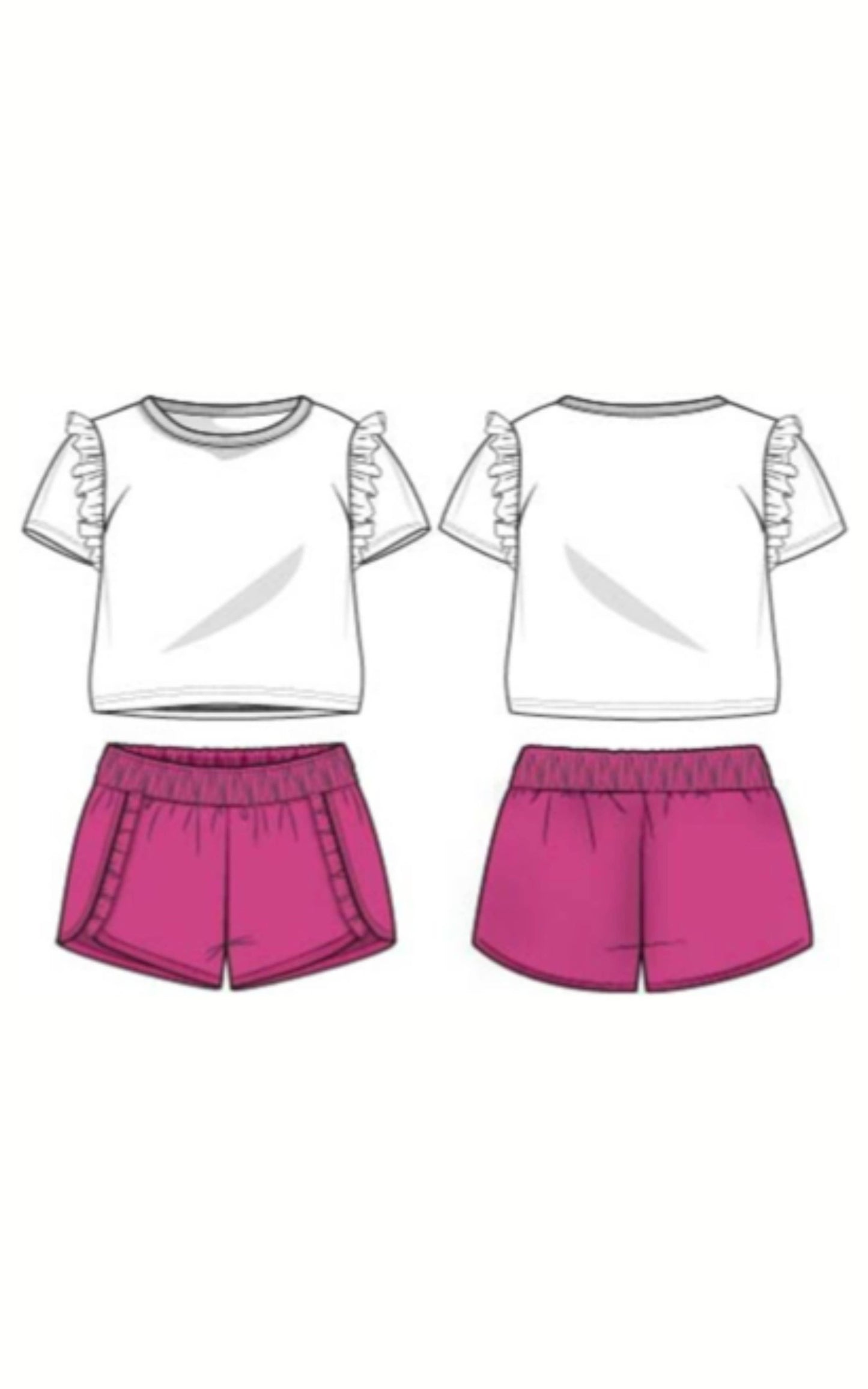 Millie Toddler Girls Ruffle Top and Running Short Set