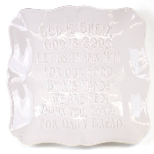 God is Great Square Platter   White   11.5x11.5