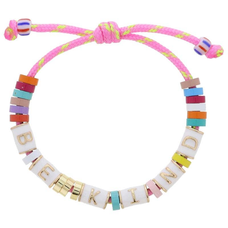 Kids Adj. Gold and White "BE KIND" Bracelet