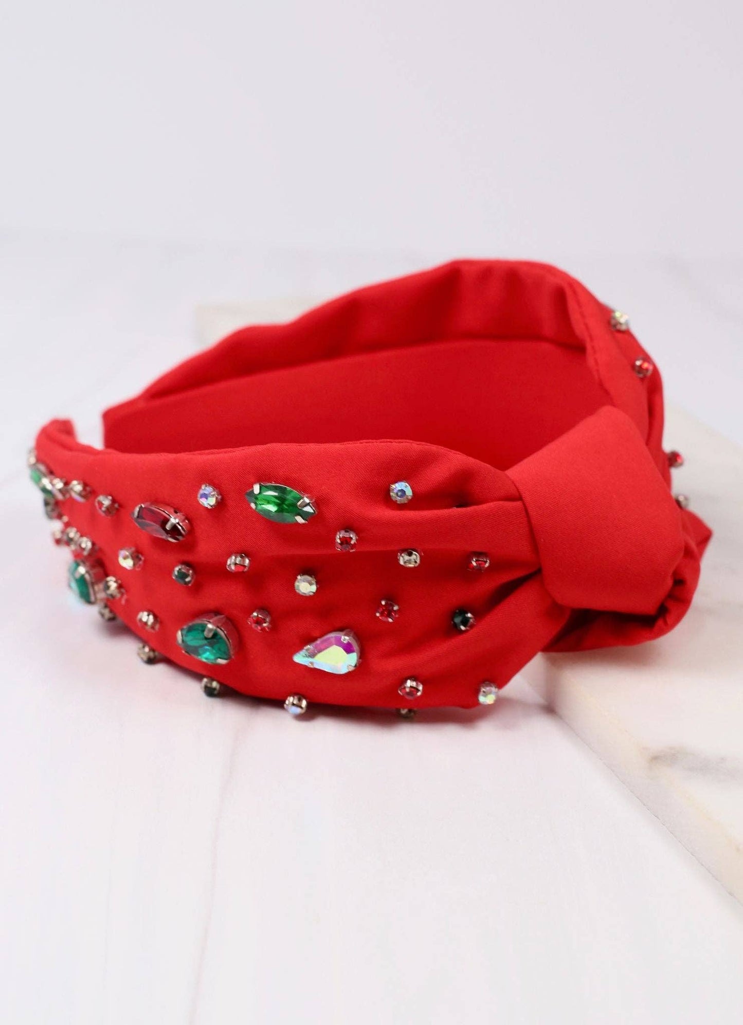 Jovie Jeweled Headband RED