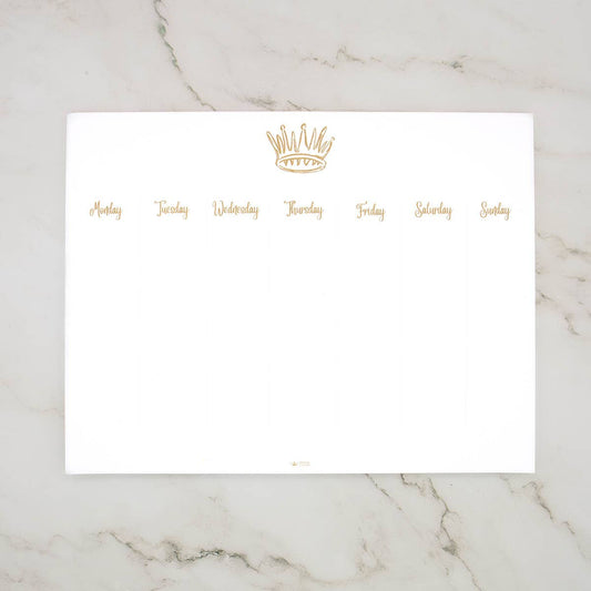 Crown Weekly Planner   White/Gold   11x8.5