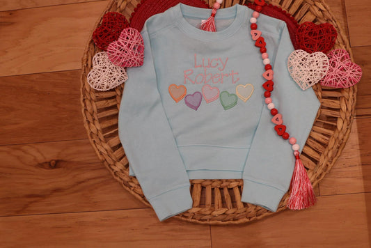Candy Hearts Personalized Sweatshirt