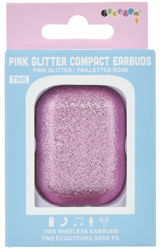 Pink Glitter Compact Ear Buds