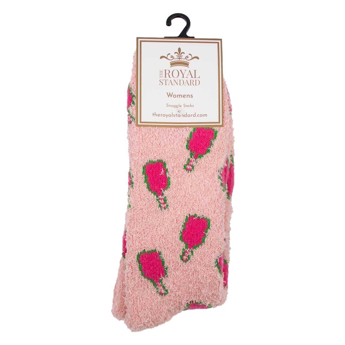 Women's Pickleball Snuggle Socks   Pink/Green   One Size