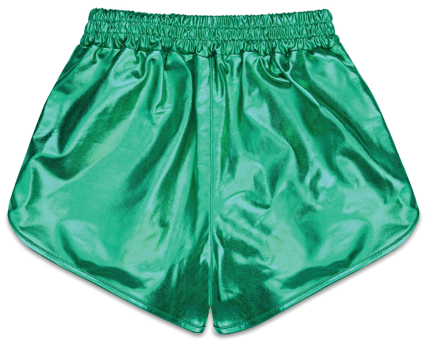 GREEN METALLIC SHORTS