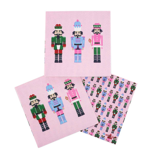 Nutcracker March Cocktail Napkins   Pink/Multi   5x5