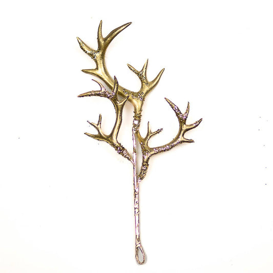 Reindeer Antler Stem   Gold   11"