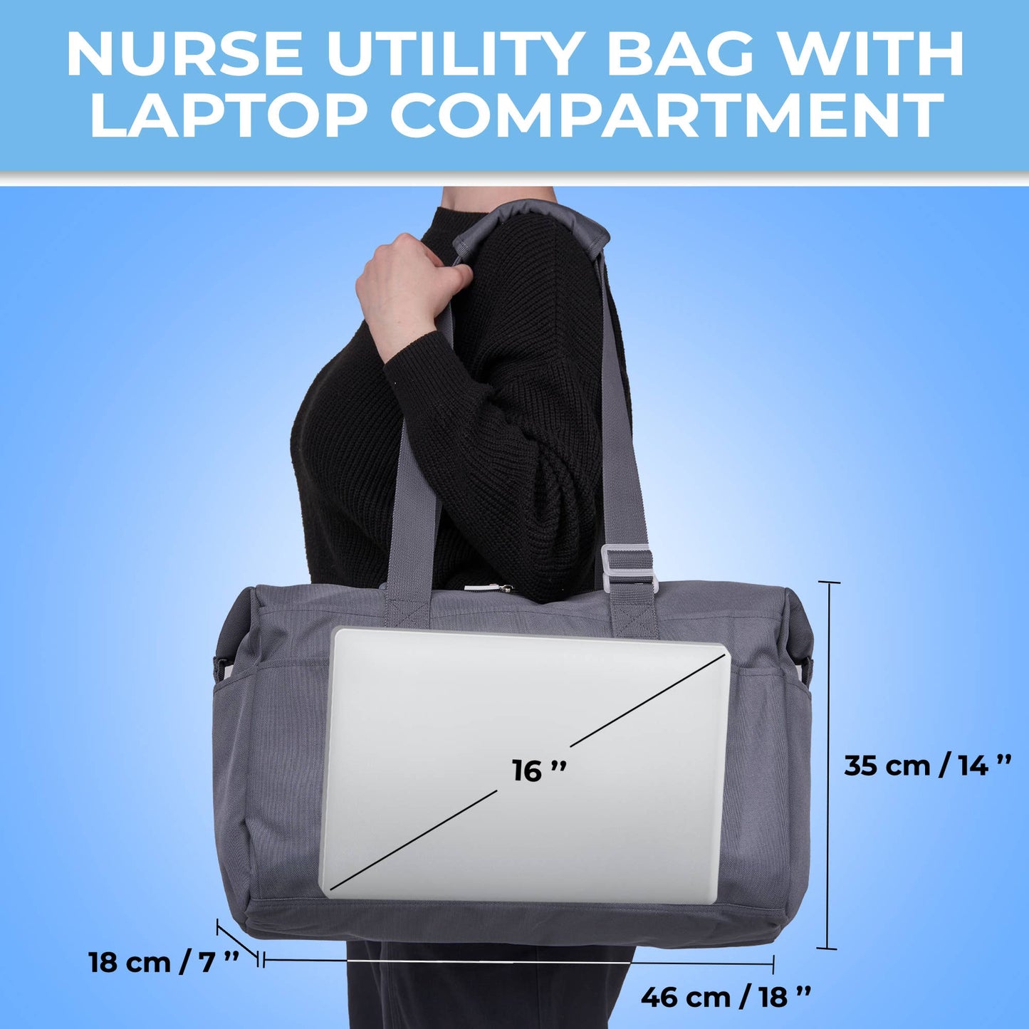 Nurse Bag and Utility Tote | Solid Gray