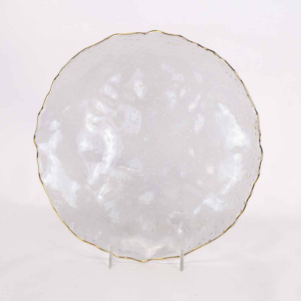 Provence Serving Platter   Clear/Gold   10.25"