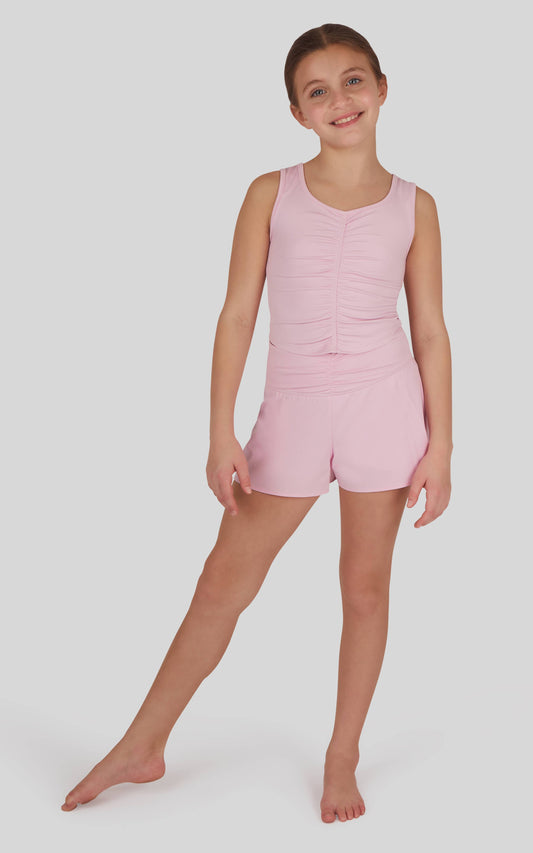 Valerie Girls Lux Princess Ruched Tank and Short Set