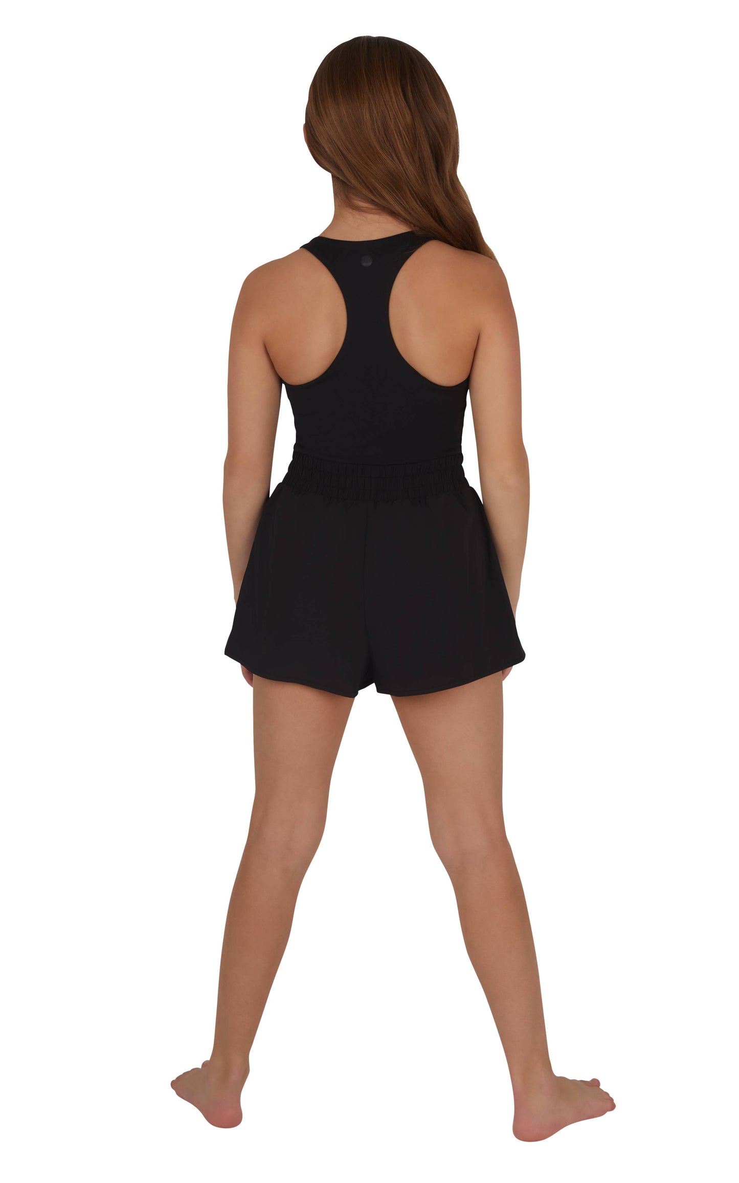 Elise Girls Hybrid Romper with Side Seam Pockets