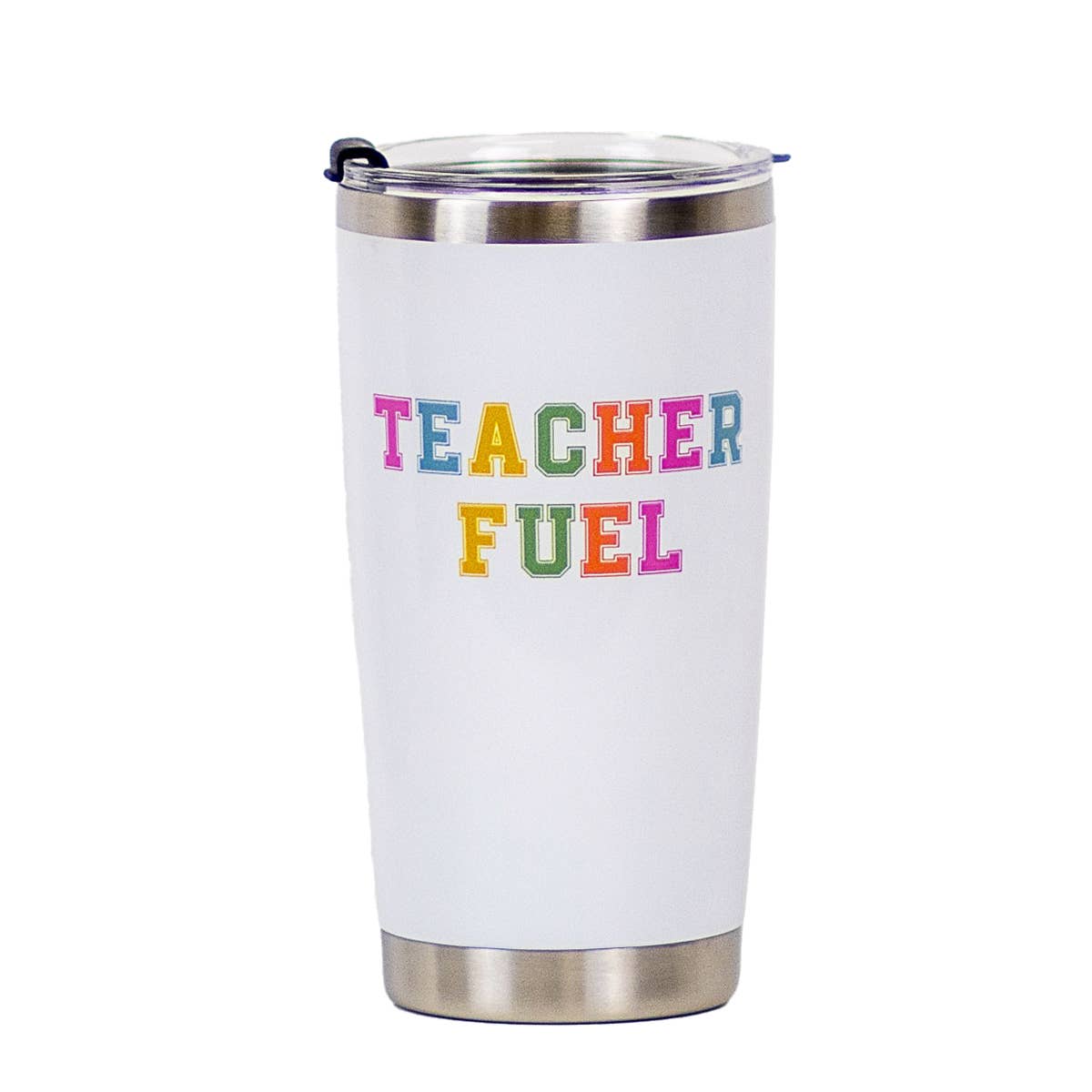 Teacher Fuel Tumbler   White/Multi   20oz.