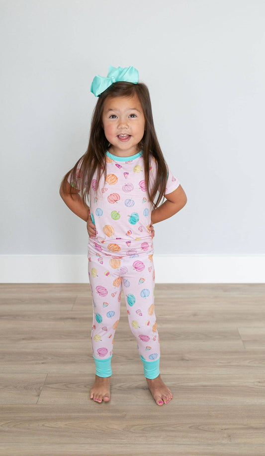 Pink Pumpkin Two Piece Pajama Set