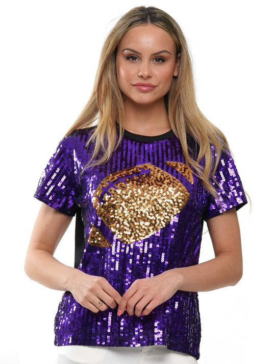 Sequin football top