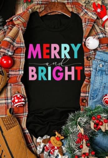 Merry and bright tee