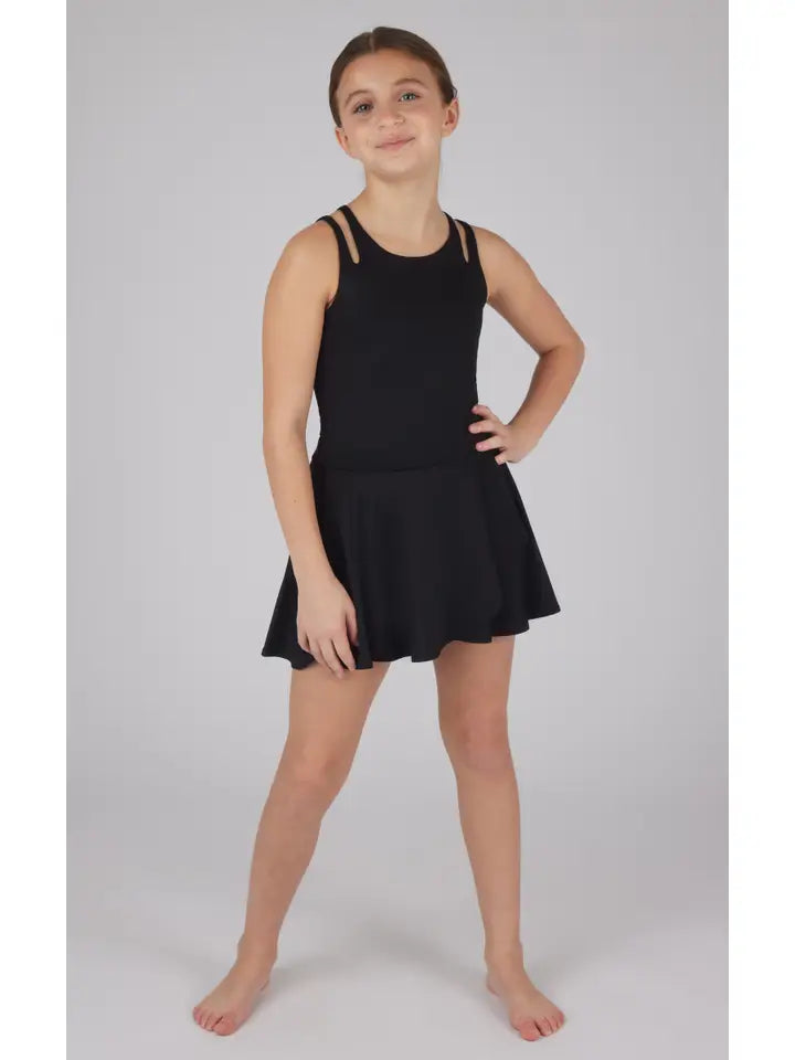 Tatum- Girls Cut-Out Tank, Skort and Scrunch - 3 PCS SET