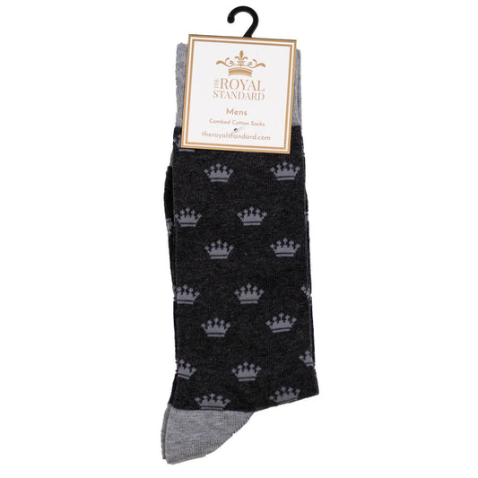 Men's Crown Socks Charcoal/Gray   One Size