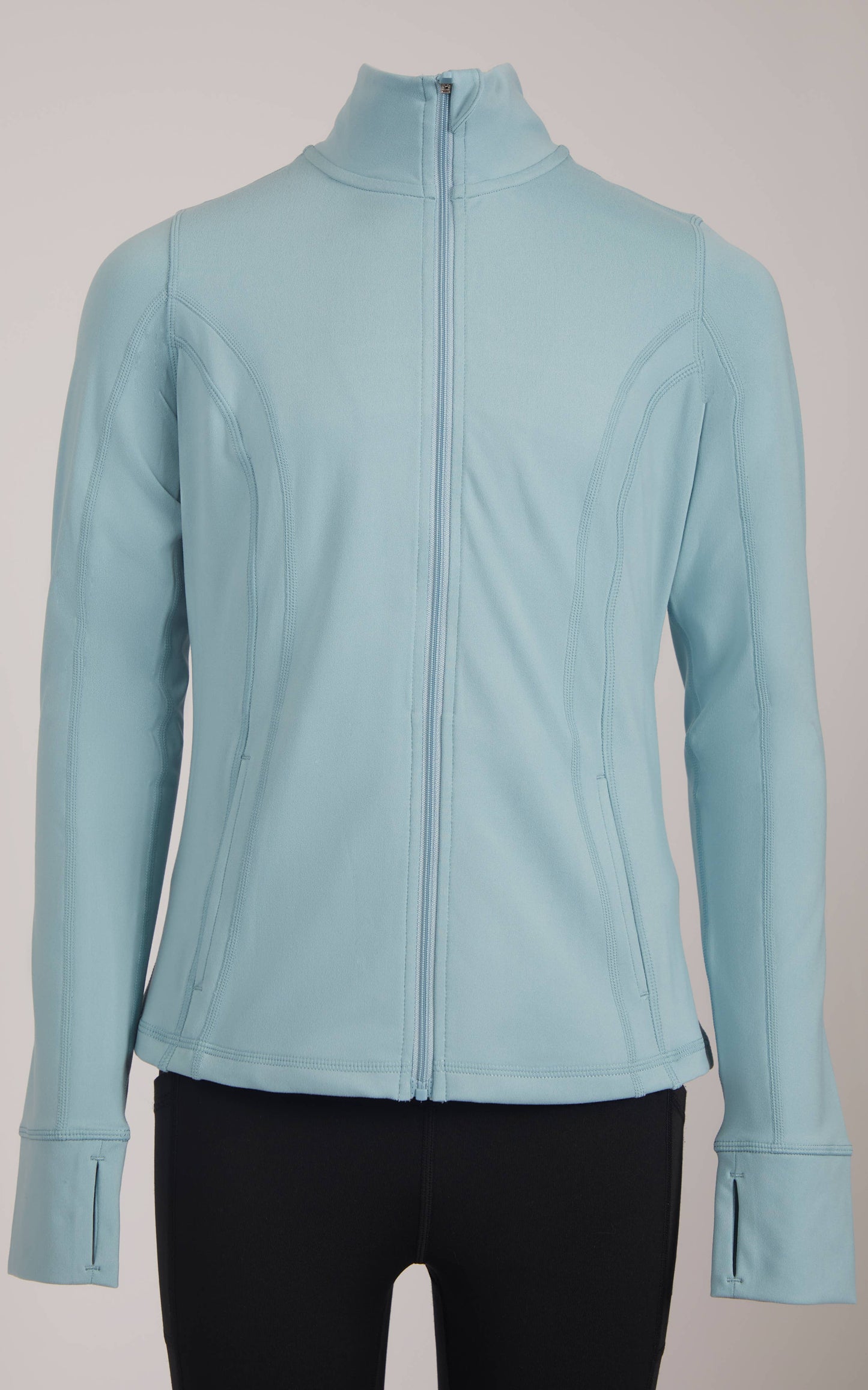 Light Blue Girls Full Zip Active Jacket with Back Yoke