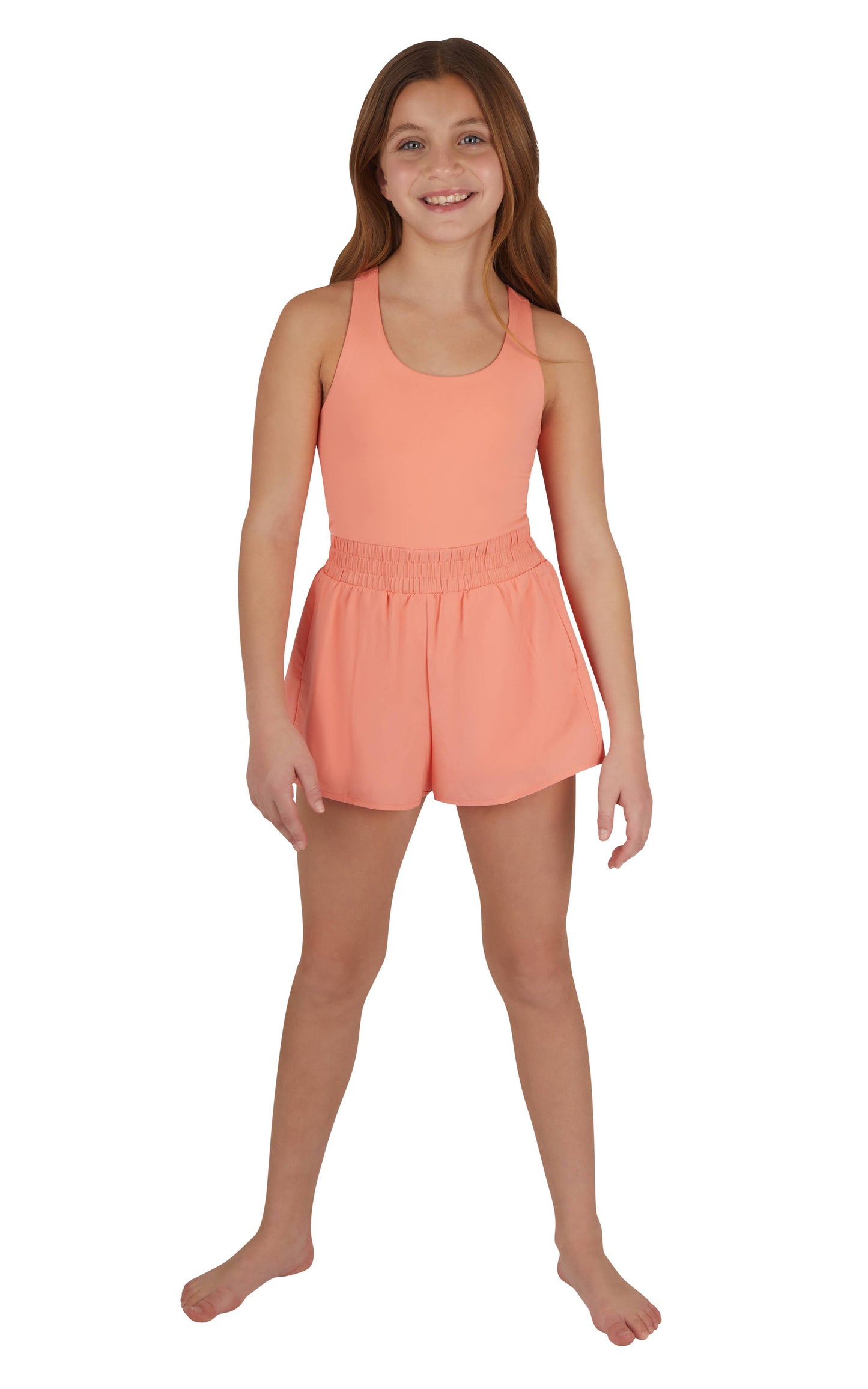 Elise Girls Hybrid Romper with Side Seam Pockets