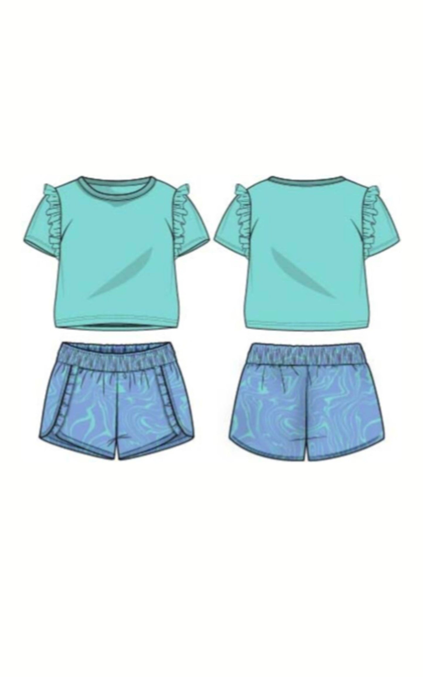 Millie Toddler Girls Ruffle Top and Running Short Set