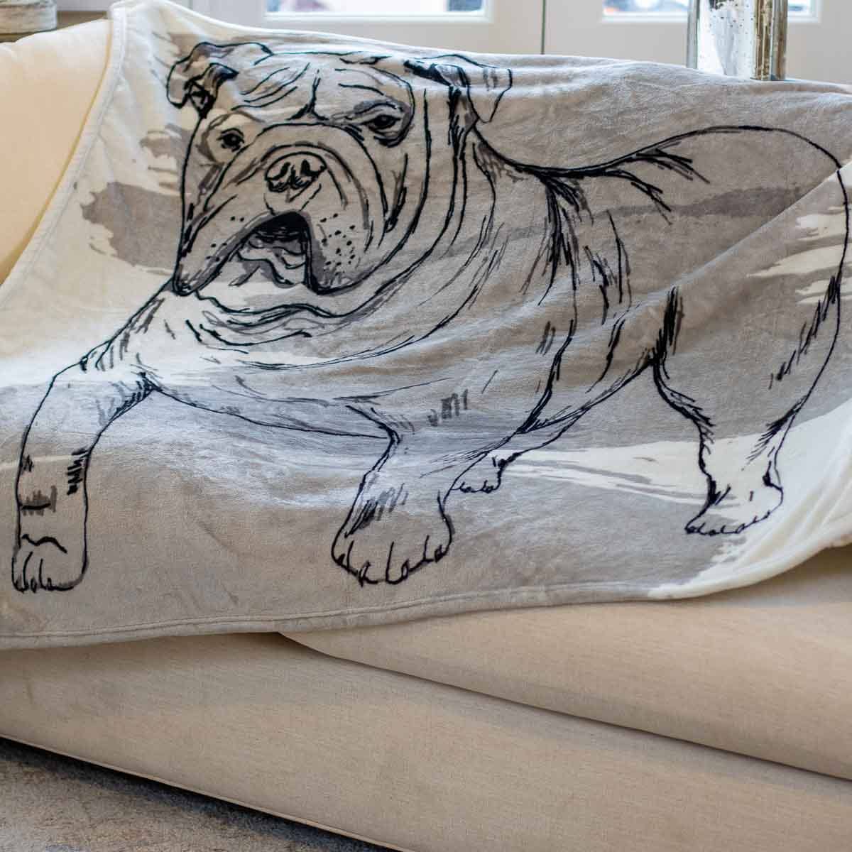 Bulldog Throw   Gray/Light Gray   50x60