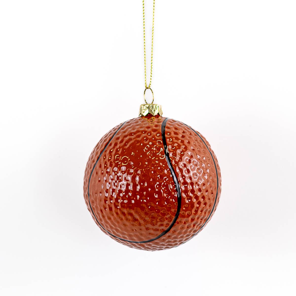 Basketball Ornament   Orange/Black   3x3