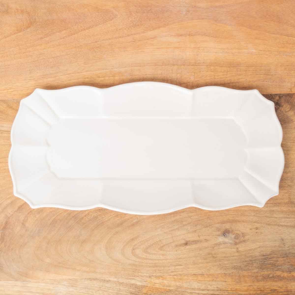 La Dolce Rectangle Platter   White   16x8