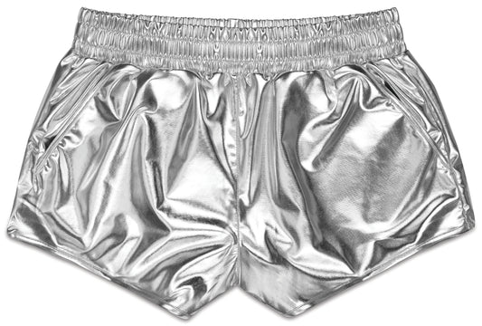 SILVER METALLIC SHORTS